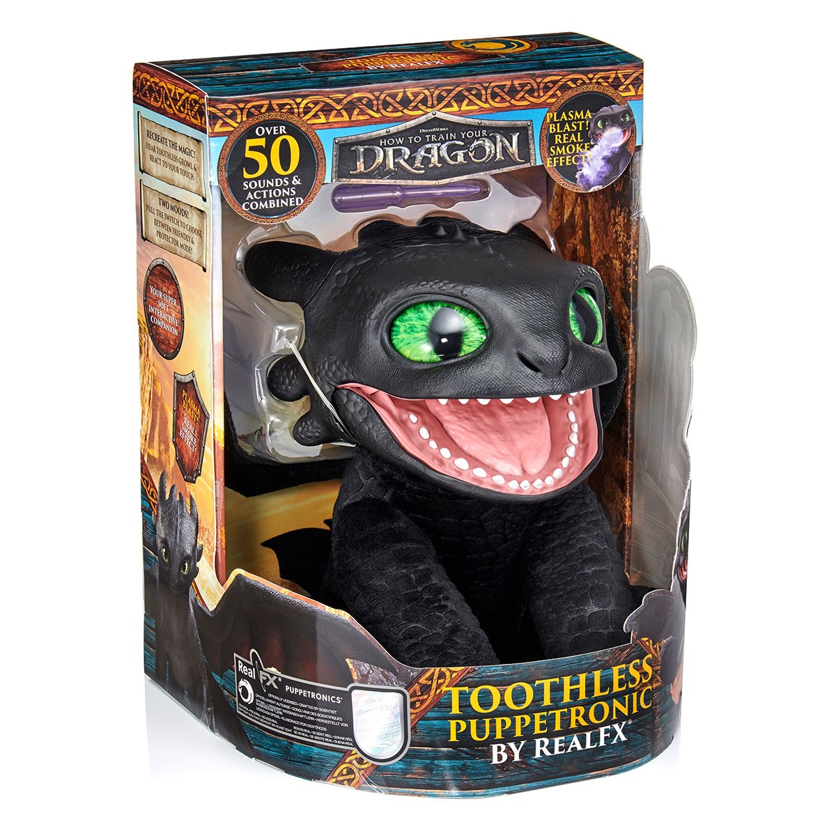 4295грн +15% дисконт Арт.HTTYD-1001-01 Інтерактивна м'яка іграшка Puppetronic by Real FX - Беззубик