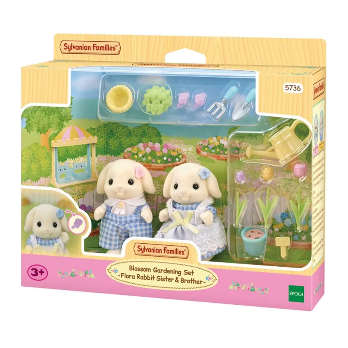 Ігровий набір Sylvanian Families "Квіткові кролики-двійнята з аксесуарами для саду" (5736)