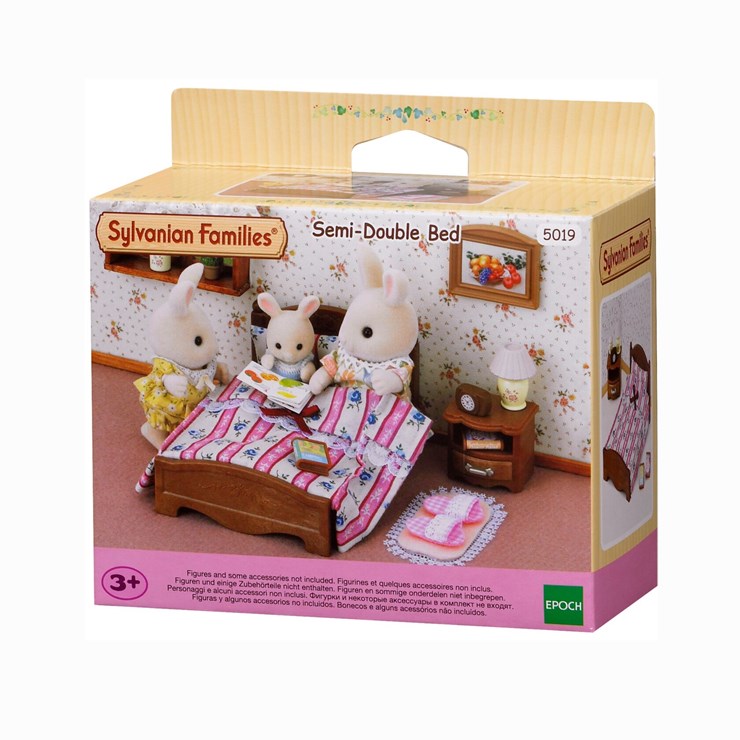 Ігровий набір Sylvanian Families Двоспальне ліжко і тумбочка (5019)