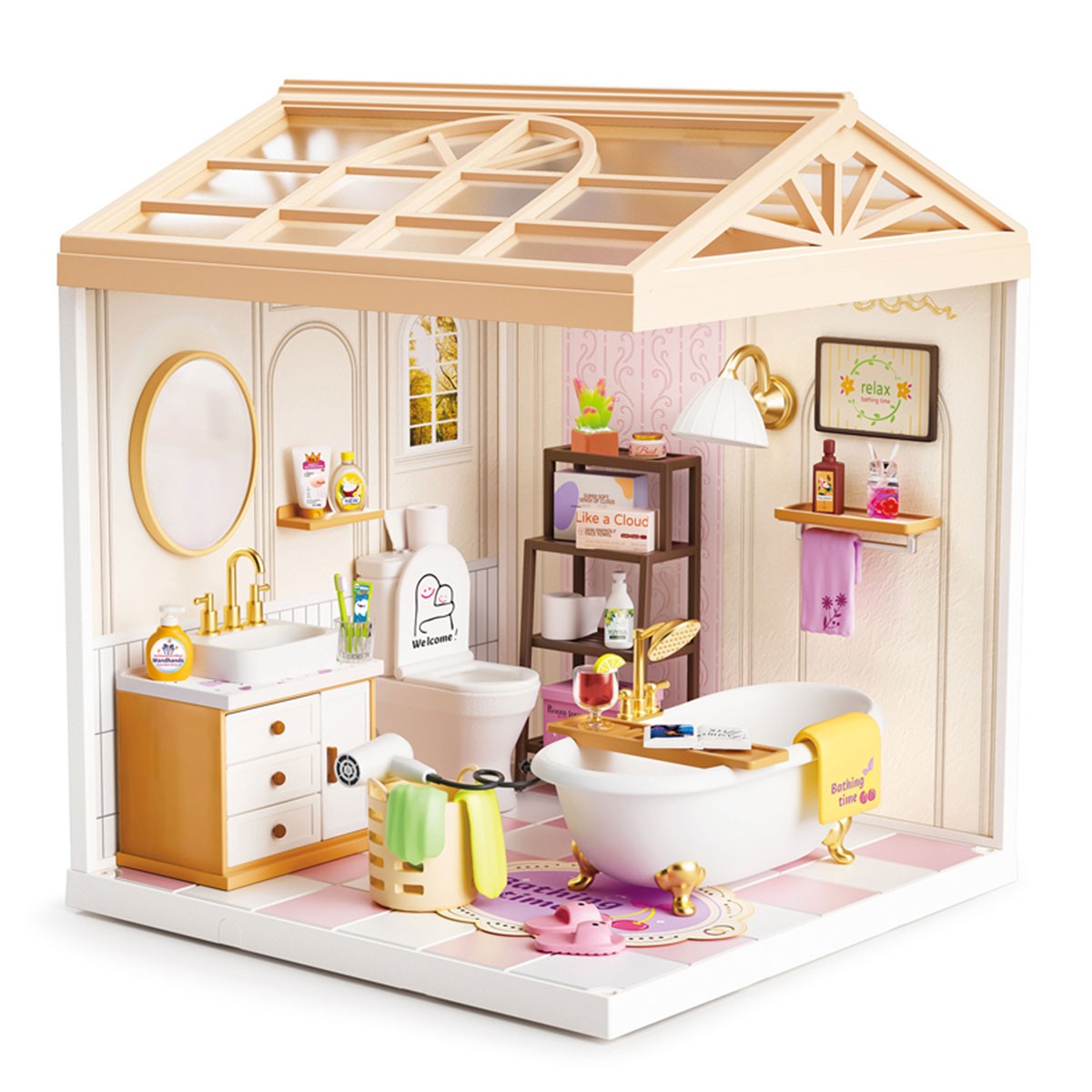 1495грн+15% дисконт Арт.8009 Конструктор-румбокс Mini House серії Інтер'єр – Ванна кімната (світло)