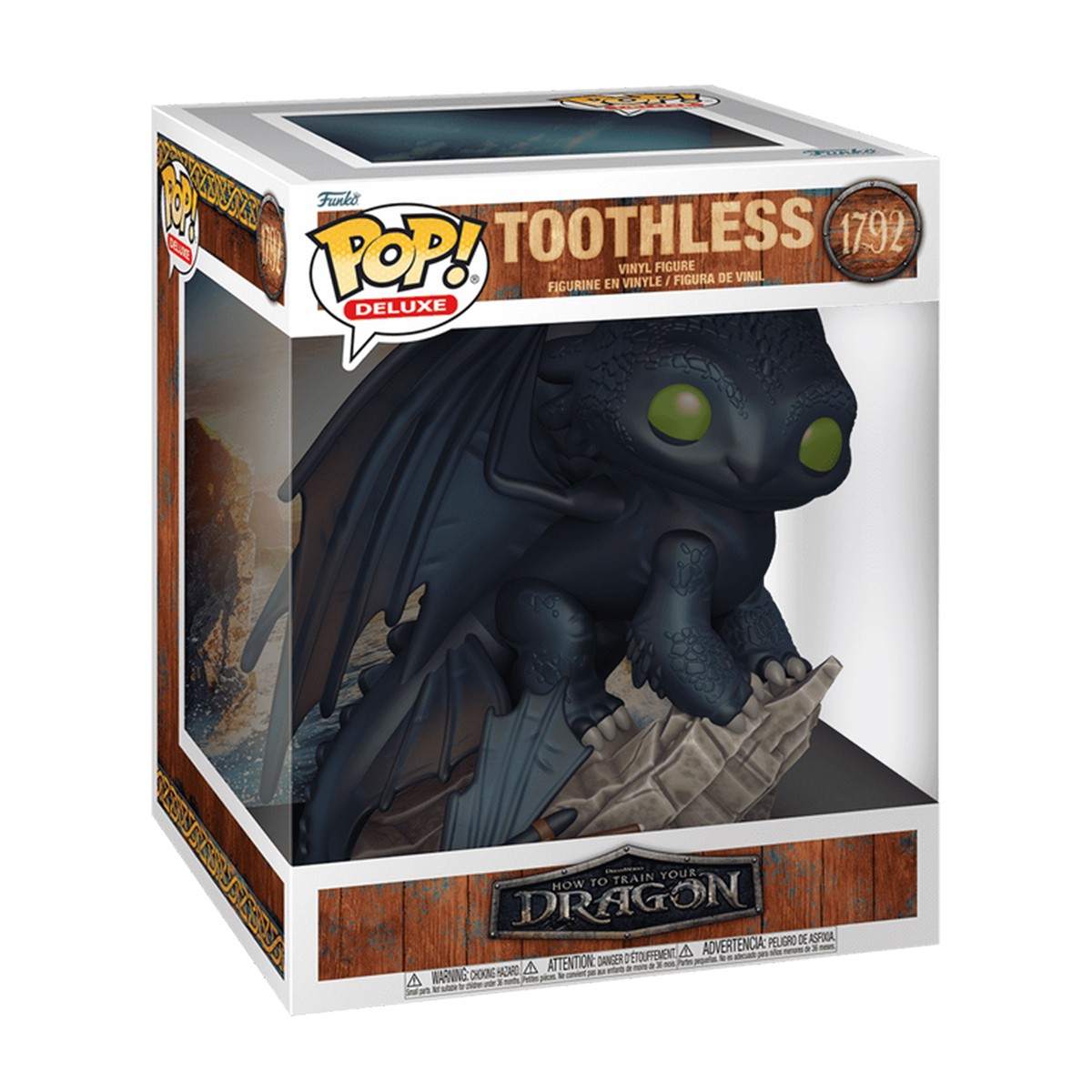 1645грн+15% дисконт Арт.86140 Ігрова фігурка Funko POP! серії Як приборкати дракона - Беззубик на скелі