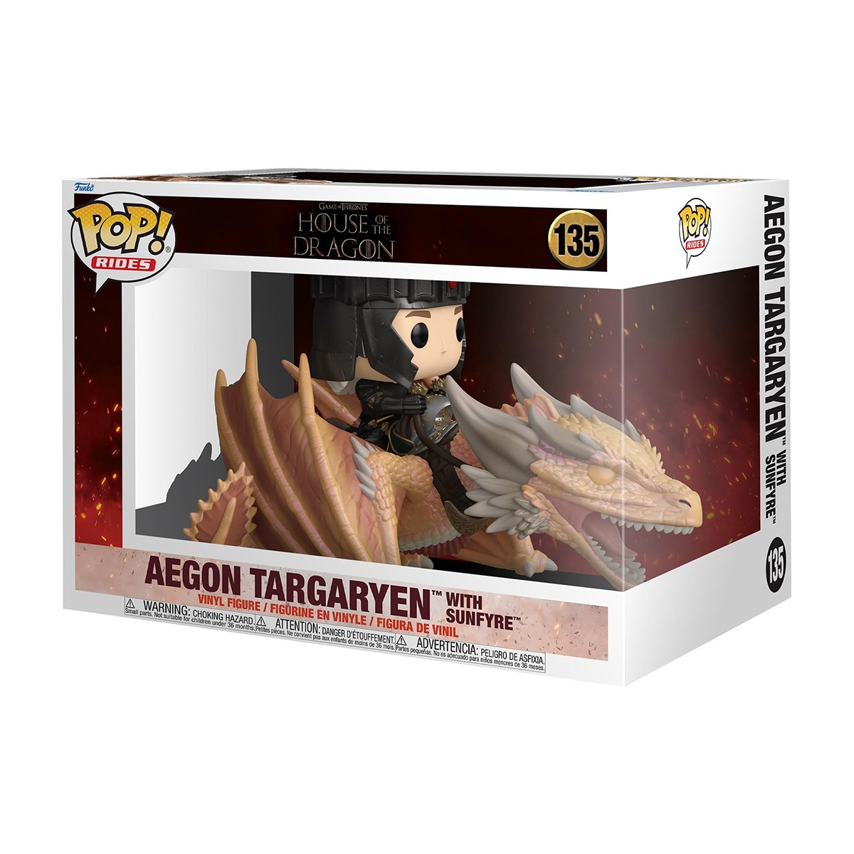 1995грн+15% дисконт Арт. 83460 Ігрова фігурка Funko POP! Rides серії Дім Дракона S4 - Ейґон Тарґарієн і Сонцежар