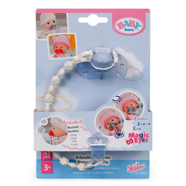 255грн+5% дисконт Арт.838679-1 Пустушка для ляльки Baby Born на кліпсі (блакитна)