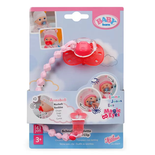 255грн+5% дисконт Арт.838679-2 Пустушка для ляльки Baby Born на кліпсі (рожева)