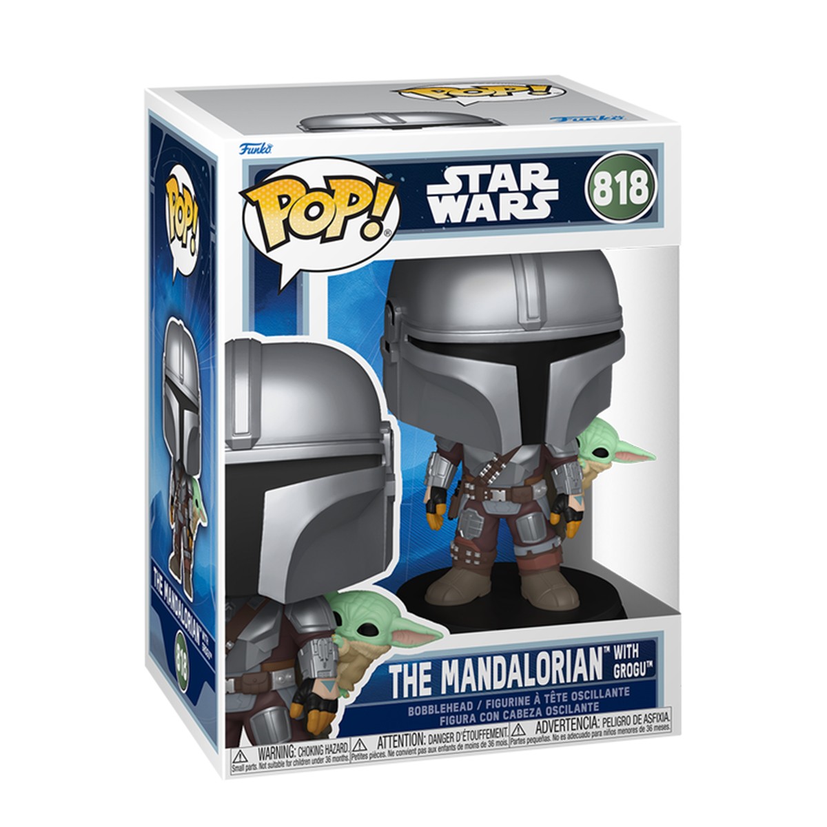 945грн+15% дисконт Арт.90443 Ігрова фігурка Funko POP! серії Мандалорець - Мандалорець з Ґроґу на спині