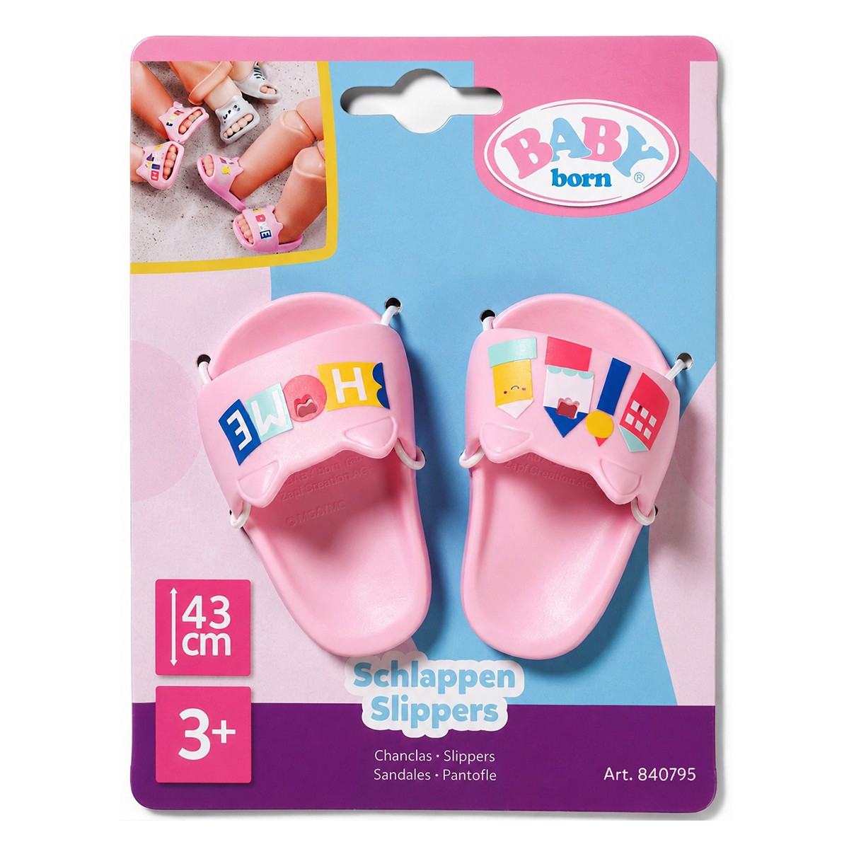 275грн+10% дисконт Арт.840795-3 Новинка Взуття для ляльки Baby Born – Домашній комфорт (рожеві капці)