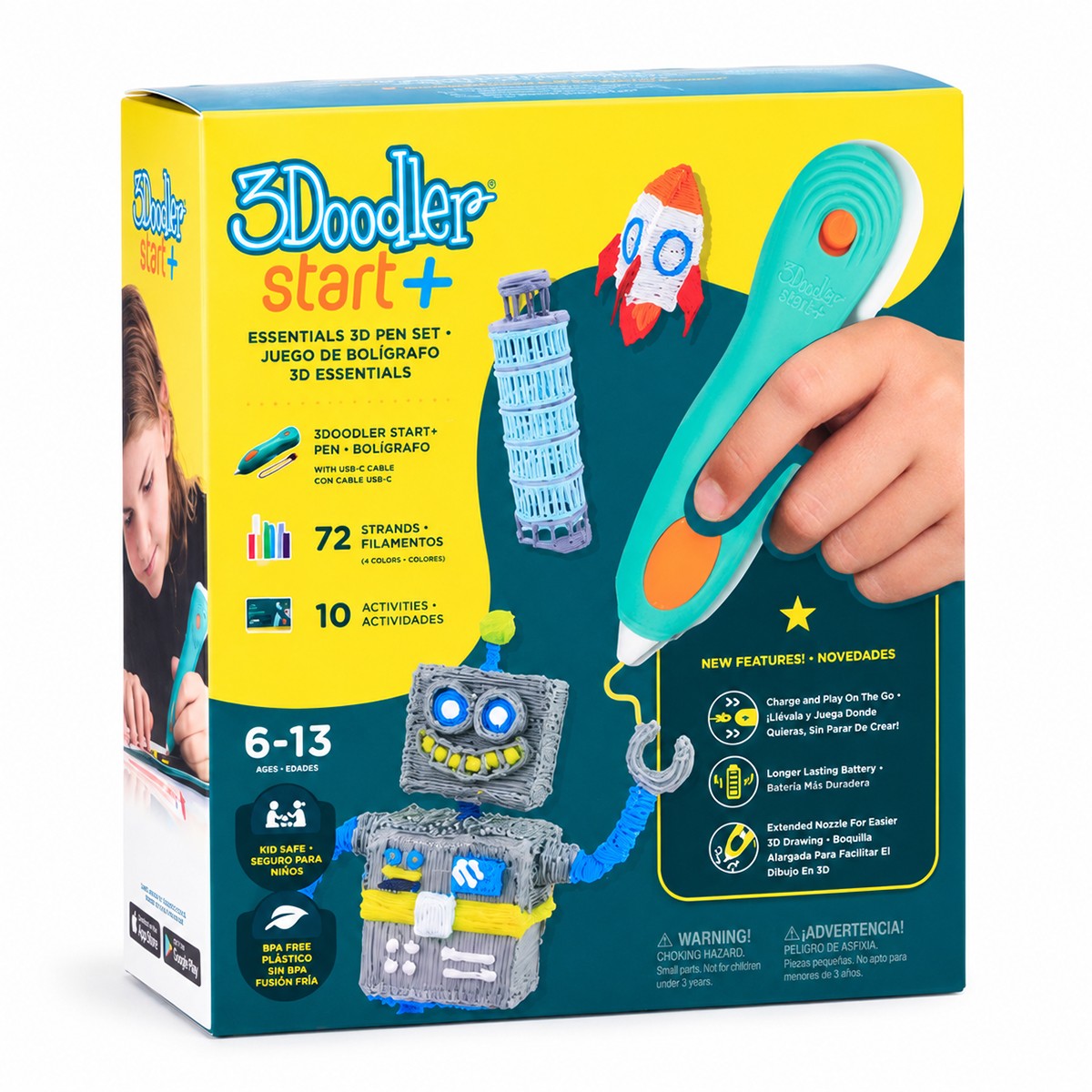 Новинка 3155грн+15% дисконт Арт.SPLUS EFG 3D-ручка 3Doodler Start Plus для дитячої творчості - Креатив Плюс (72 стрижні)