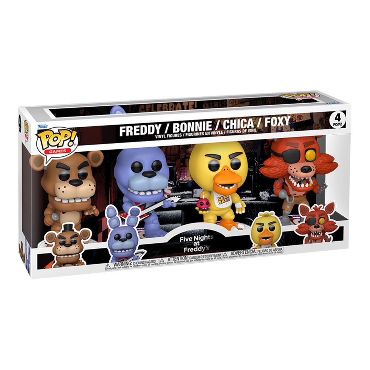 3545грн+15% дисконт Арт.95660 Набір ігрових фігурок Funko POP! серії 5 ночей у Фредді (4 фігурки)